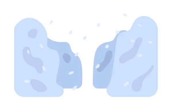 Ημιεπίπεδο Χρωματικό Διανυσματικό Αντικείμενο Μπλίζαρντ Μεγάλη Χιονοστιβάδα Ψηλά Τείχη Από — Διανυσματικό Αρχείο