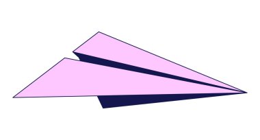 Kağıt düzlem düz çizgi renk izole vektör nesnesi. Origami hobisi. Beyaz arkaplanda düzenlenebilir resim. Web tasarımı için basit ana hatlı karikatür nokta çizimi