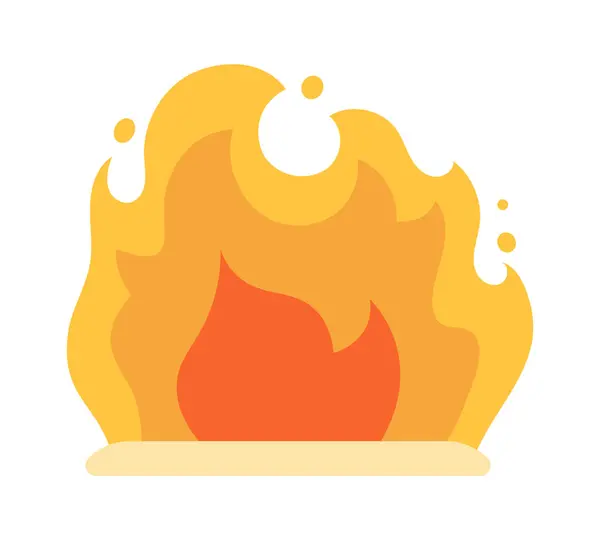 Полуплоскоцветный Векторный Объект Лесного Пожара Опасно Катастрофа Икона Клип Арта — стоковый вектор