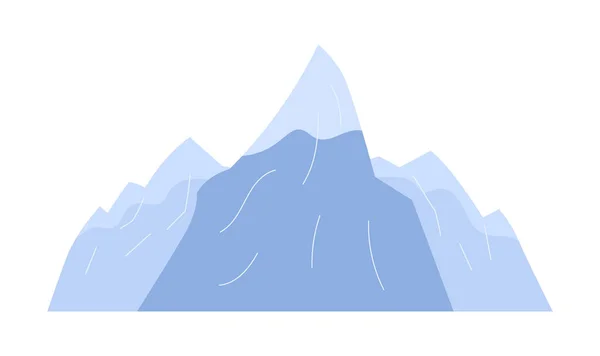 Schneebedeckte Berge Halb Flache Farbvektorobjekt Die Natur Berghang Editierbares Cartoon — Stockvektor