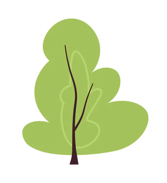Evergreen Park Baum Halb Flache Farbe Vektorobjekt Zierpflanze Editierbares Cartoon — Stockvektor