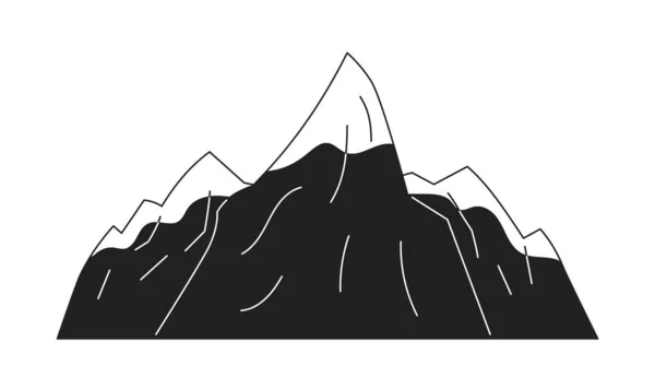 Schneebedecktes Monochromes Flaches Vektorobjekt Die Natur Berghang Editierbares Schwarz Weißes — Stockvektor