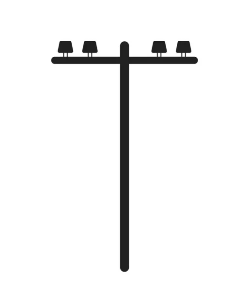 单电线杆单色平面矢量物体 提供电力 可编辑的黑白细线图标 用于网页平面设计的简单卡通剪贴画 — 图库矢量图片