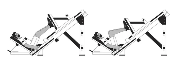 Muscle Building Leg Press Machine Vector Spot Illustration Athletic Male — Stock Vector