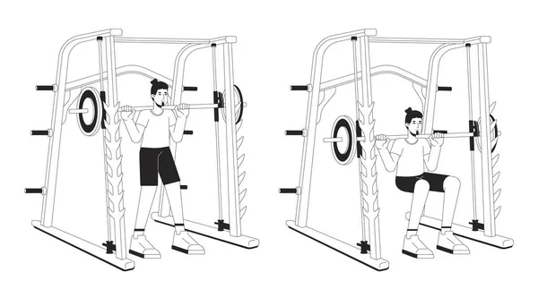 Muscle Building Weight Power Rack Vector Spot Illustration Sportsman Cartoon — Stock Vector