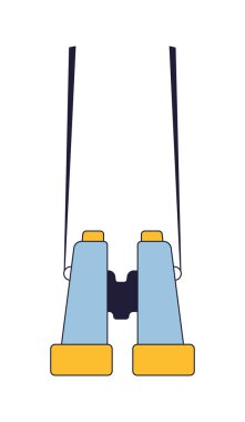 Dürbün düz çizgi renk izole vektör nesnesi. Optik alet. Beyaz arkaplanda düzenlenebilir resim. Web tasarımı için basit ana hatlı karikatür nokta çizimi