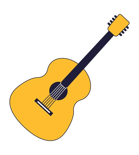 Guitarra Acústica Linha Plana Cor Objeto Vetorial Isolado Instrumento Musical —  Vetores de Stock