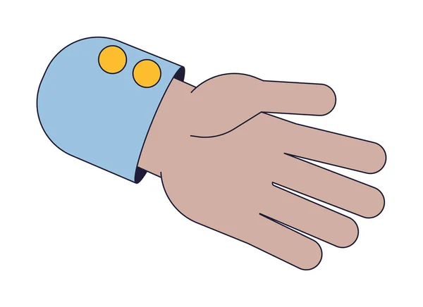 Menschliche Ausgestreckte Hand Flache Linie Konzept Vektor Spot Illustration Geste — Stockvektor