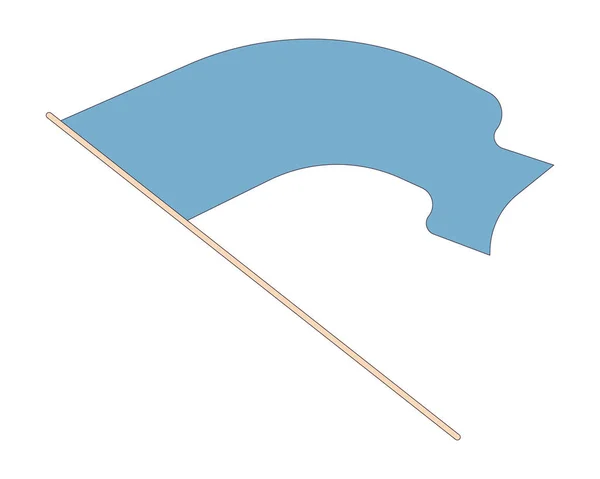 Grande Bandeira Acenando Cor Linha Plana Objeto Vetorial Isolado Bandeira — Vetor de Stock