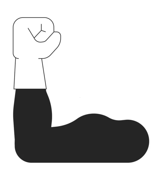 Показаны Мышцы Плоского Монохромного Изолированного Векторного Объекта Сильная Рука Перчатке — стоковый вектор