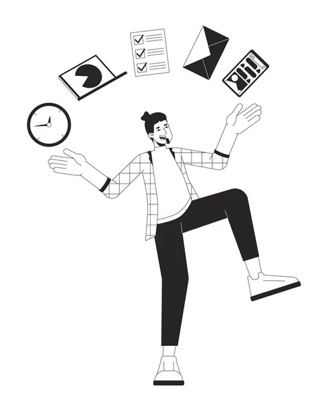 Homme Jongler Avec Les Tâches Concept Vectoriel Spot Illustration Homme — Image vectorielle