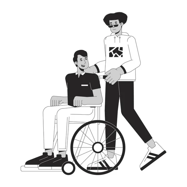 Soins Aux Personnes Handicapées Concept Vecteur Spot Illustration Homme Qui — Image vectorielle