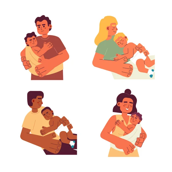 Πατρότητα Επίπεδη Έννοια Διάνυσμα Spot Εικονογραφήσεις Που Γονείς Φροντίζουν Μωρά — Διανυσματικό Αρχείο