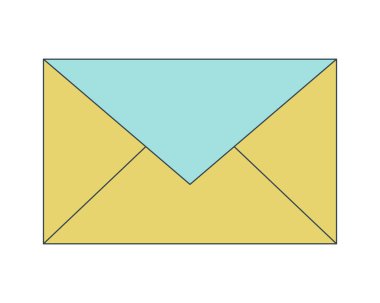 Kapalı zarf düz çizgi renk izole vektör nesnesi. Okunmamış mektup. Yazışmalar. Beyaz arkaplanda düzenlenebilir resim. Web tasarımı için basit ana hatlı karikatür nokta çizimi