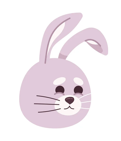 Симпатичный Кролик Улыбкой Полуплоской Головы Персонажа Очаровательное Кроличье Животное Счастливые — стоковый вектор