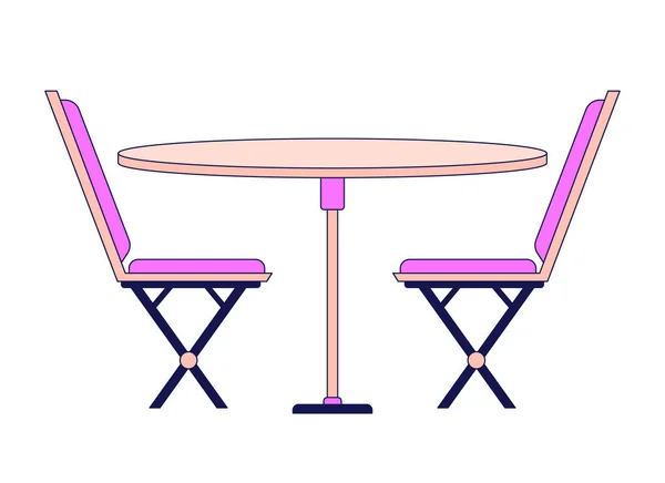 Krzesła Stół Płaski Linia Kolor Izolowany Wektor Obiektu Nakrycie Stołu — Wektor stockowy