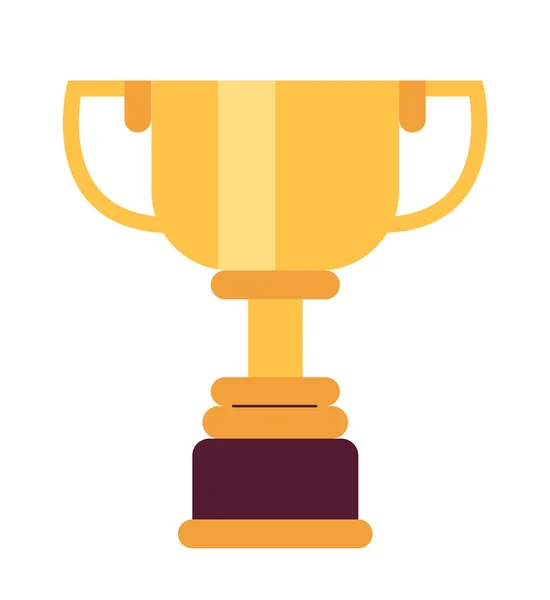 Победитель Золотой Кубок Трофей Полуплоского Цвета Векторный Объект Награда Икона — стоковый вектор