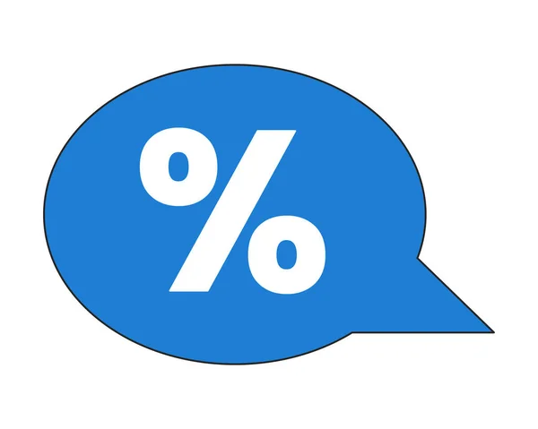 Dialog Bubble Percentage Linear Cartoon Marketing Sticker Isolated Line Vector — Stock Vector