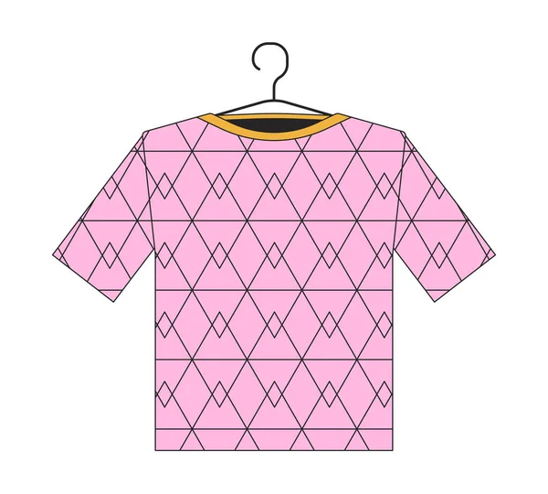 Tshirt Hanger Linear Cartoon Object Shirt Geometric Print Isolated Line — Stock Vector