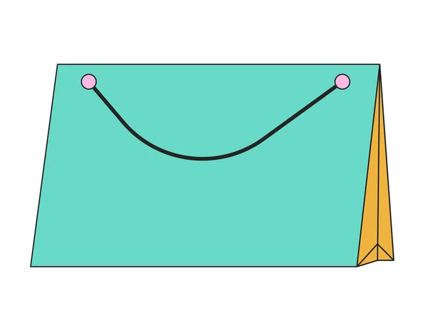 高档购物袋的精品店2D线性卡通对象 零售品牌包与处理隔离线向量元素白色背景 销售产品色斑图解 — 图库矢量图片
