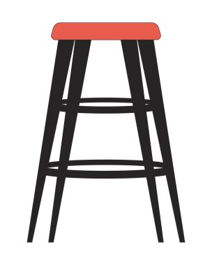 Bar taburesi 2D çizgisel nesne. Rahat kafe koltukları. Bar mobilyası izole edilmiş çizgi vektör elemanı beyaz arkaplan. Çağdaş modern iç mekan. Konfor bölgesi dekor rengi düz nokta çizimi