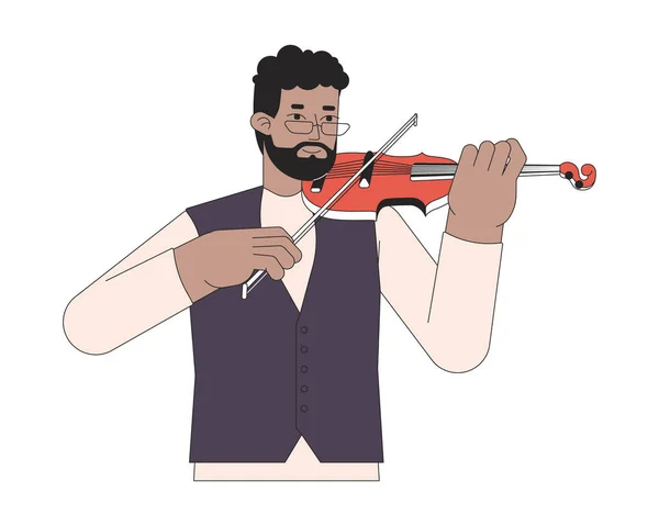 Violinista Che Suona Con Arco Violino Personaggio Dei Cartoni Animati — Vettoriale Stock