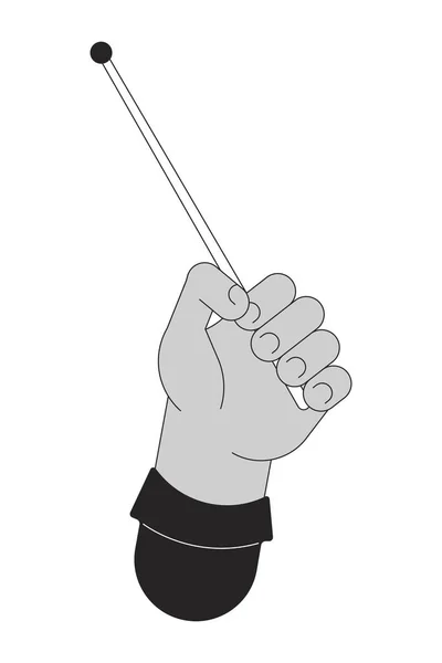 Левая Рука Держит Руках Рисунок Барабанной Палкой Человеческая Рука Инструмент — стоковый вектор