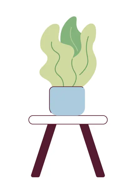Plante Intérieur Debout Sur Table Basse Objet Dessin Animé Plante — Image vectorielle