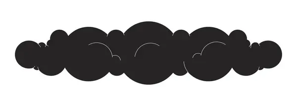 Nuvem Inchada Preto Branco Linha Desenho Animado Objeto Cumulus Nuvem —  Vetores de Stock