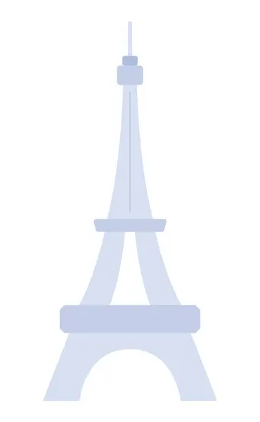 Paris Eiffel Tower Silhouette Cartoon Object Famous Landmark Tourist Attraction — Stock Vector