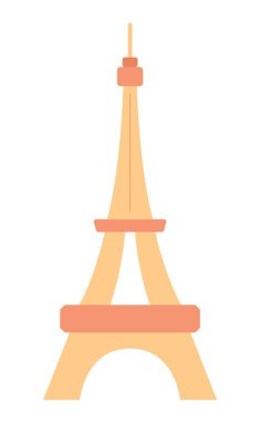 Paris Eyfel Kulesi silueti siyah-beyaz 2D karikatür nesnesi. Ünlü bir dönüm noktası. Fransa 'nın izole ettiği turistik bölge. Avrupa seyahati hedefi tek renkli düz nokta çizimi