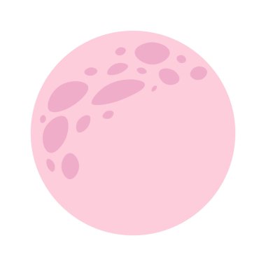 Volkanik kraterli gezegen küresi 2D karikatür nesnesi. Kozmik küre izole vektör ögesi beyaz arkaplan. Dinozor benekli bir gezegen. Gezegen keşfi. Fantezi rengi düz nokta illüstrasyonu