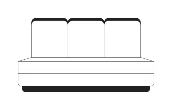 Public Transport Seats Black White Cartoon Object Underground Train Seats — Stock Vector