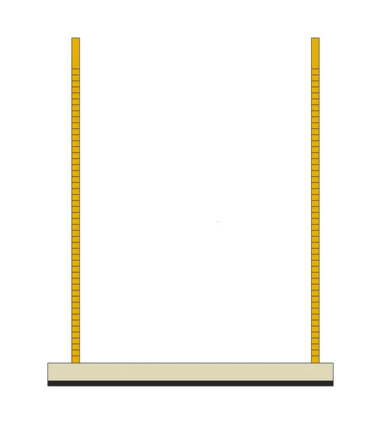 Hängende Schaukel Lineares Cartoon Objekt Schwungvoll Plattformisoliertes Linienvektorelement Weißer Hintergrund — Stockvektor