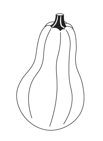 Gourd Queda Planta Preto Branco Desenho Animado Objeto Ação Graças — Vetor de Stock