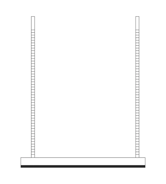 Suspensão Swing Preto Branco Linha Desenho Animado Objeto Plataforma Oscilante — Vetor de Stock