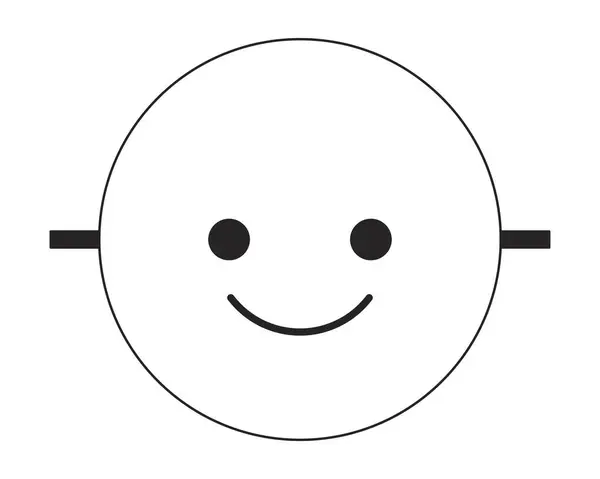 Emoji Gesicht Flache Monochrom Isolierte Vektorobjekt Positive Emotionen Überdecken Editierbare — Stockvektor