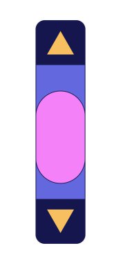 Dikey kaydırma çubuğu 2D doğrusal çizgi film nesnesi. Eski usul web kaydırma çubuğu izole çizgi vektör elemanı beyaz arkaplan. Retro 80 'lerin kaydırma denetim rengi düz nokta çizimi