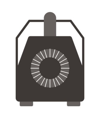 Vantilatör havalandırma sistemi 2D çizgi film nesnesi. Taşınabilir ısıtıcı izole edilmiş vektör ögesi beyaz arkaplan. Hava temizleyici. Havalandırma soğutucu cihazı. Klima teknolojisi renk düz nokta illüstrasyonu