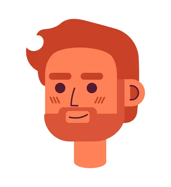 Bearded Caucásico Adulto Chico Vector Avatar Ilustración Hombre Sonriente Confiado — Vector de stock