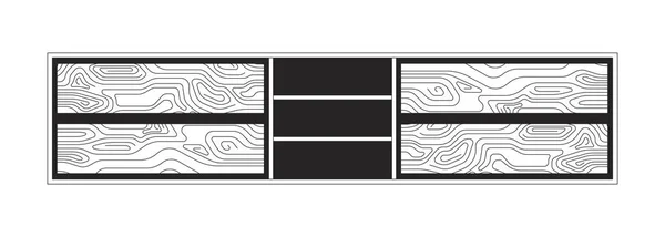 Console Maison Noir Blanc Objet Dessin Animé Ligne Meuble Rangement — Image vectorielle