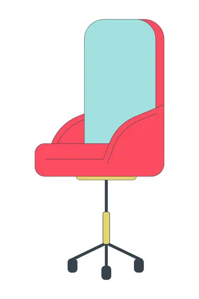 Prázdná Kancelářská Židle Lineární Kreslený Objekt Firemní Nábytek Izolované Vedení — Stockový vektor