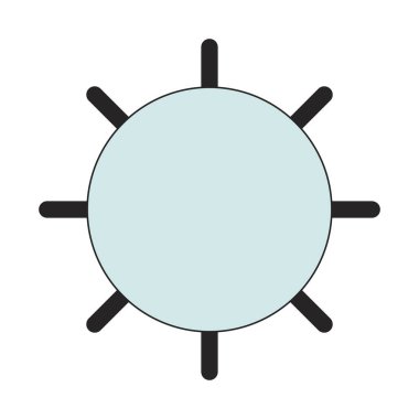 Viral bulaşıcı mikroorganizma 2D doğrusal çizgi film nesnesi. Virüs mikroskobik izole çizgi vektör elementi beyaz arkaplan. Mikrobiyoloji hastalığı. Grip salgını renk düz nokta çizimi