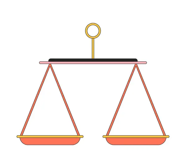 Justitie Schalen Bronzen Lineaire Cartoon Object Gelijkheid Ongelijkheid Reguleren Platen — Stockvector