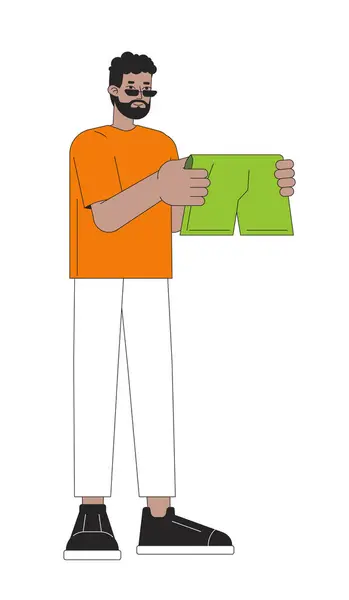 ชายผ าเคราเล อกกางเกงขาส กมวย วการ นเช งเส ชายชาวแอฟร นอเมร โดดเด — ภาพเวกเตอร์สต็อก