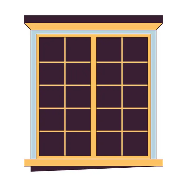 窗体构造外二维线性动画对象 住宅结构 主玻璃窗隔离线向量元白色背景 建筑现代框架色彩扁平点画 — 图库矢量图片