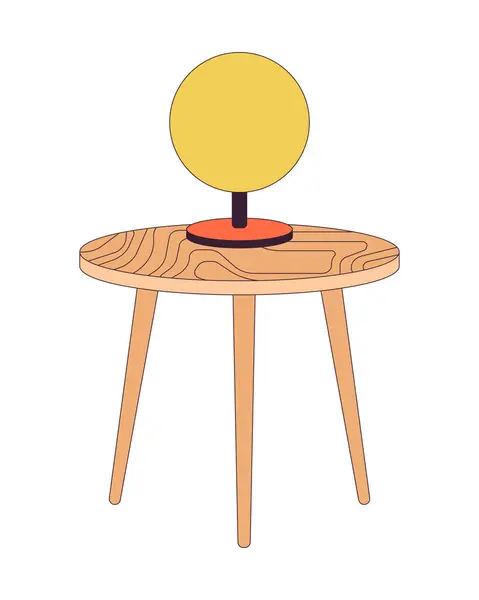Lampe Ronde Sur Table Basse Linéaire Objets Dessin Animé Lustre — Image vectorielle