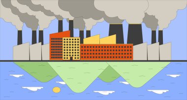 We have choice 2D illustration concept. Industrial facility pollutions and fresh slopy hills cartoon scene background. Climate crisis danger overcoming metaphor abstract flat vector graphic clipart