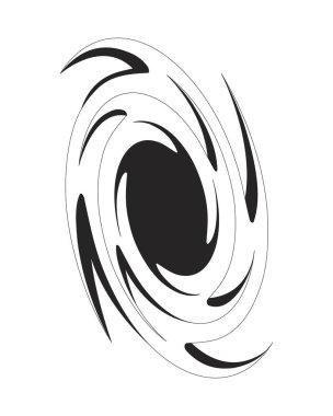 Dijital girdap soyut girdap sembolü 2D çizgi nesnesi. Siber girdap sarmalı. Enerji akışı. Kaotik bir süreç. Döndürme girdabı izole edilmiş clipart vektör mürekkep ana hatları ögesi. Tek renkli nokta illüstrasyonu