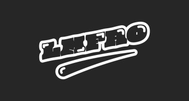 LMFAO siyah özet sosyal medya ifadesi. Mesajın kısaltması. Muhabbetteki komik bir tepki. Yuvarlak baloncuklu harfler. Klasik sporlar, tipografi. Kullanılan yazı tipi